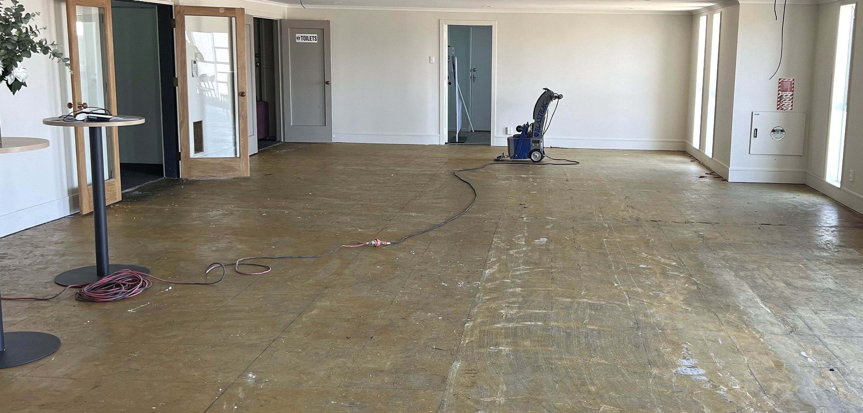 Before concrete polishing Hawke’s Bay