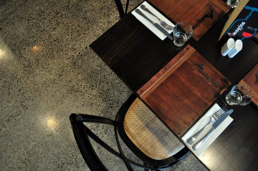 Full grind and polish of old industrial concrete slab