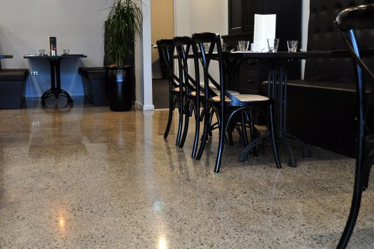 Full grind and polish of old industrial concrete slab