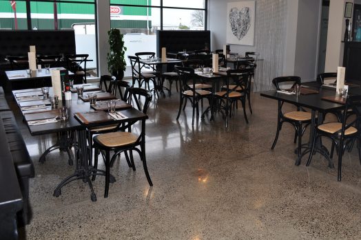 Full grind and polish of old industrial concrete slab